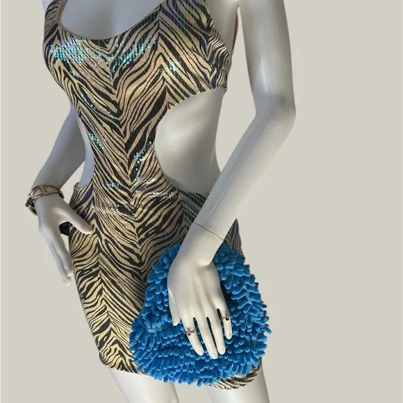 Sequence Y2K Zebra Print Cutout Dress - Picture 3 of 5